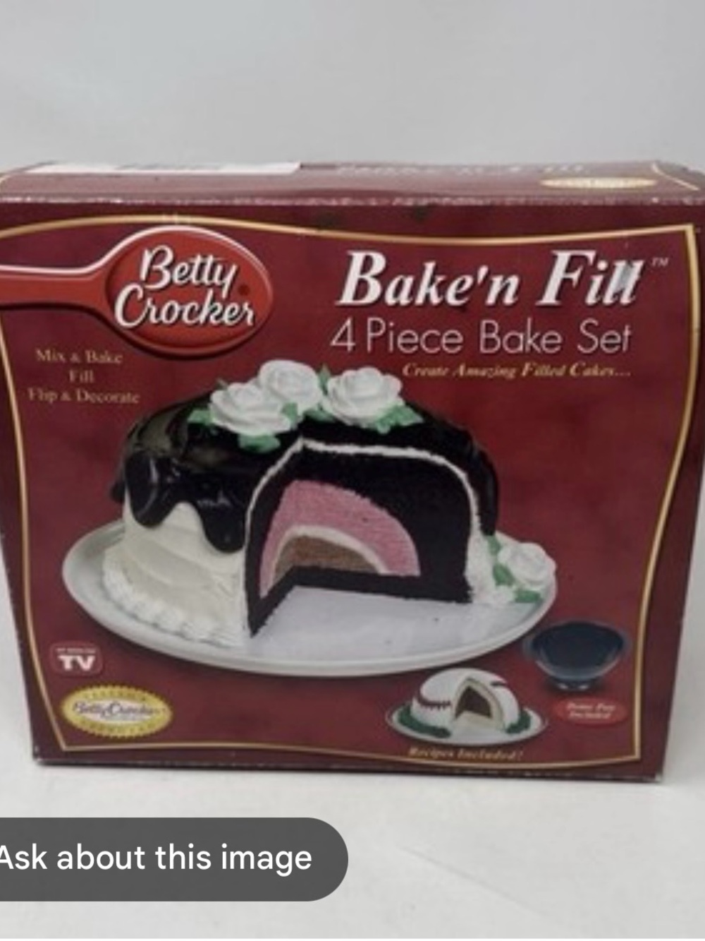 NWOB Betty Crocker Bake'n Fill 4-Piece Bake Set, Non-Stick. Vintage Deadstock
